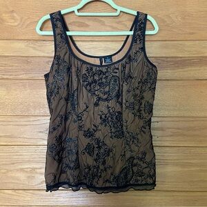 Y2K New Direction black lace glitter bustier tank